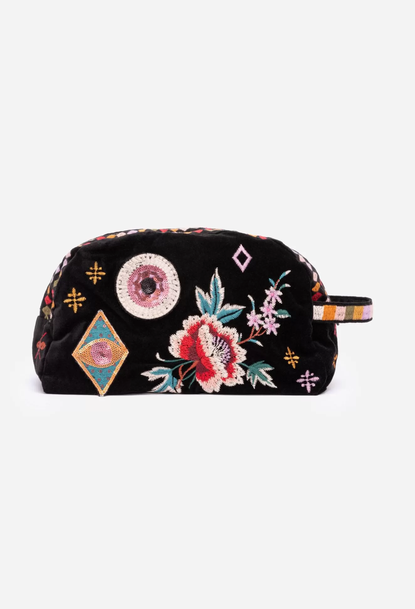 Handbags>Johnny Was Margo Patched Makeup Bag Black