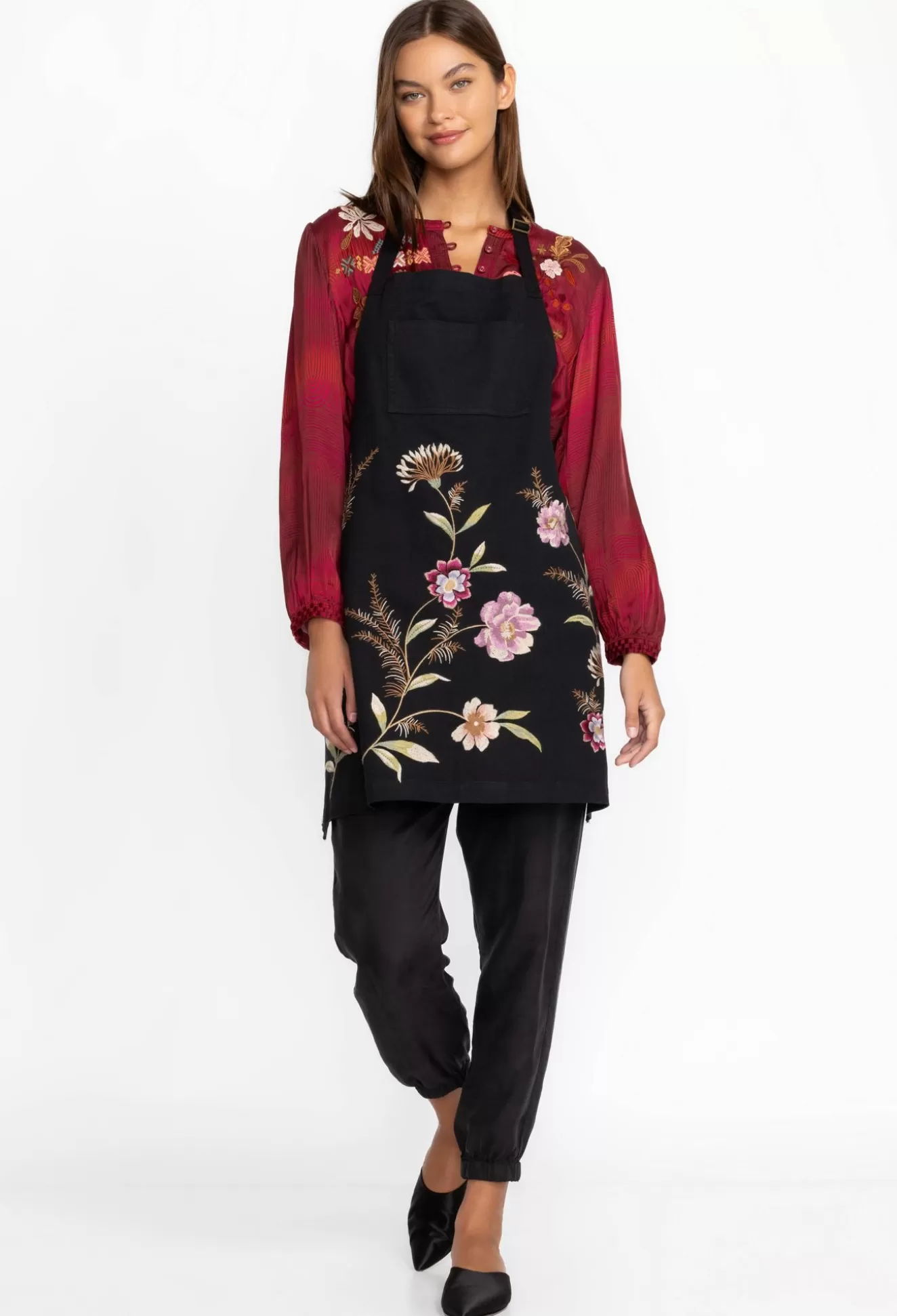 Home Accessories>Johnny Was Meriah Apron Black