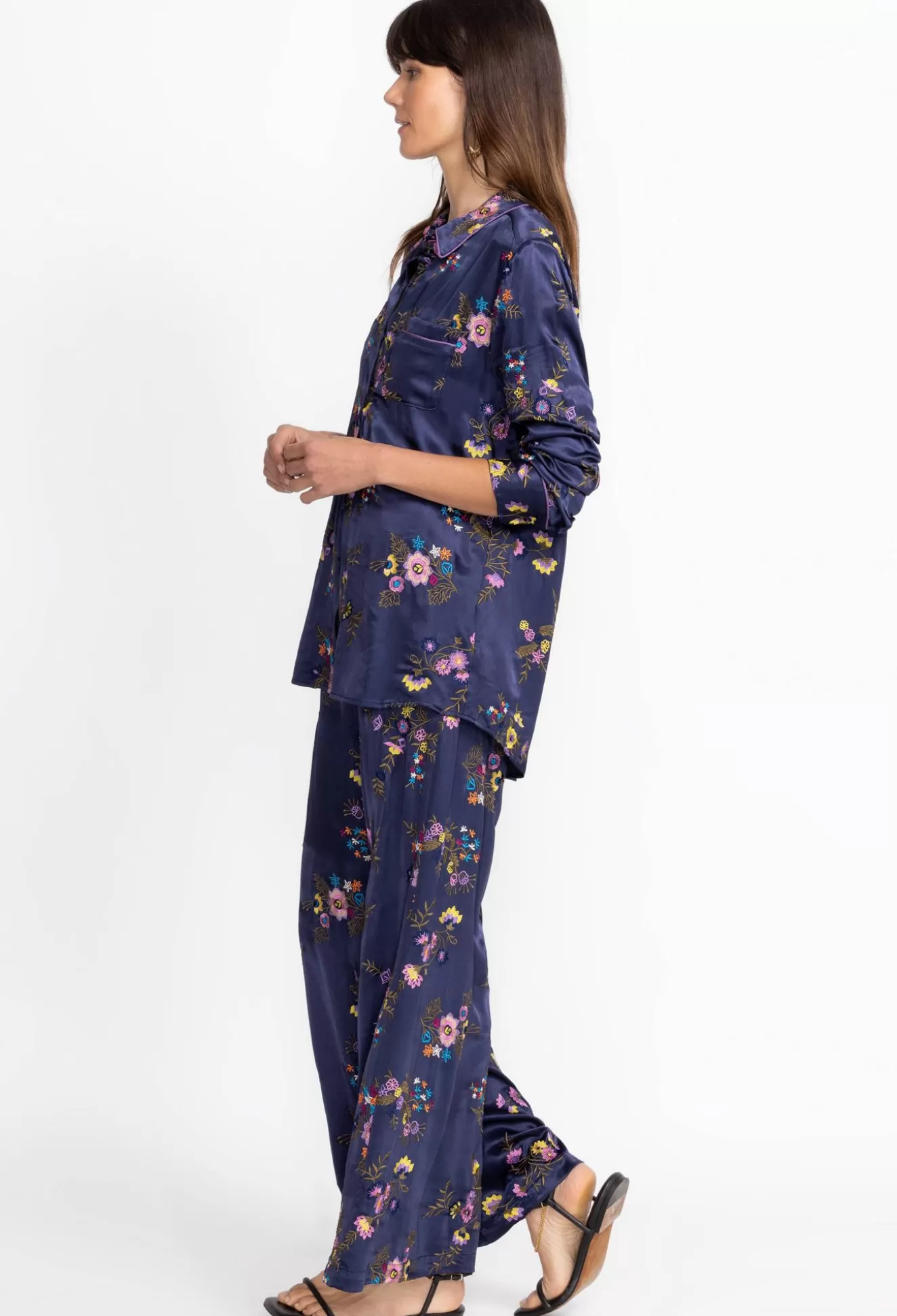 Bottoms>Johnny Was Misty Rayon Easy Pant Sapphire Blue