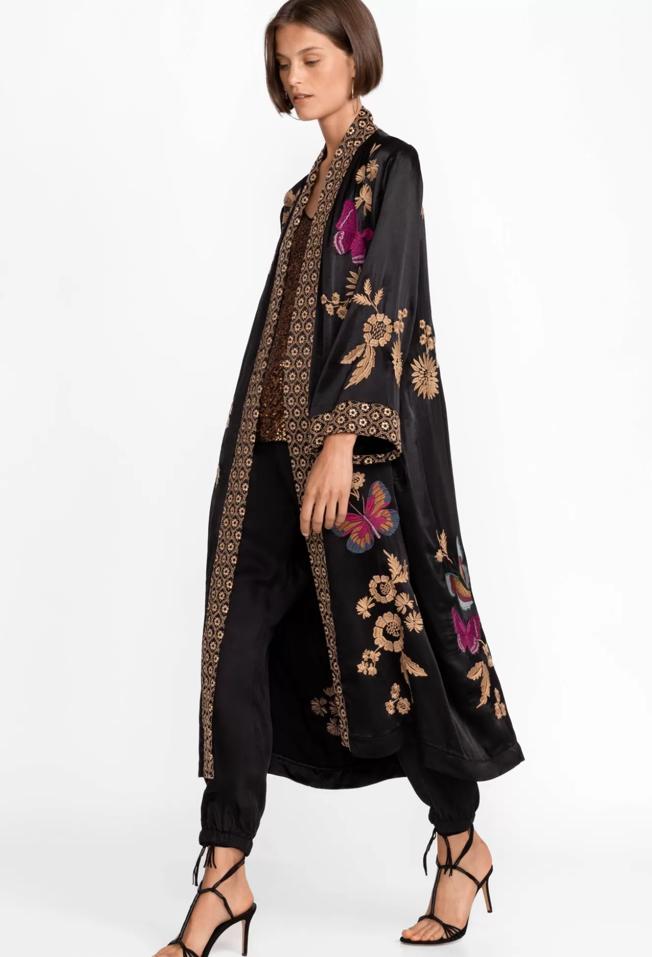 Kimonos>Johnny Was Nova Kimono Coat Black
