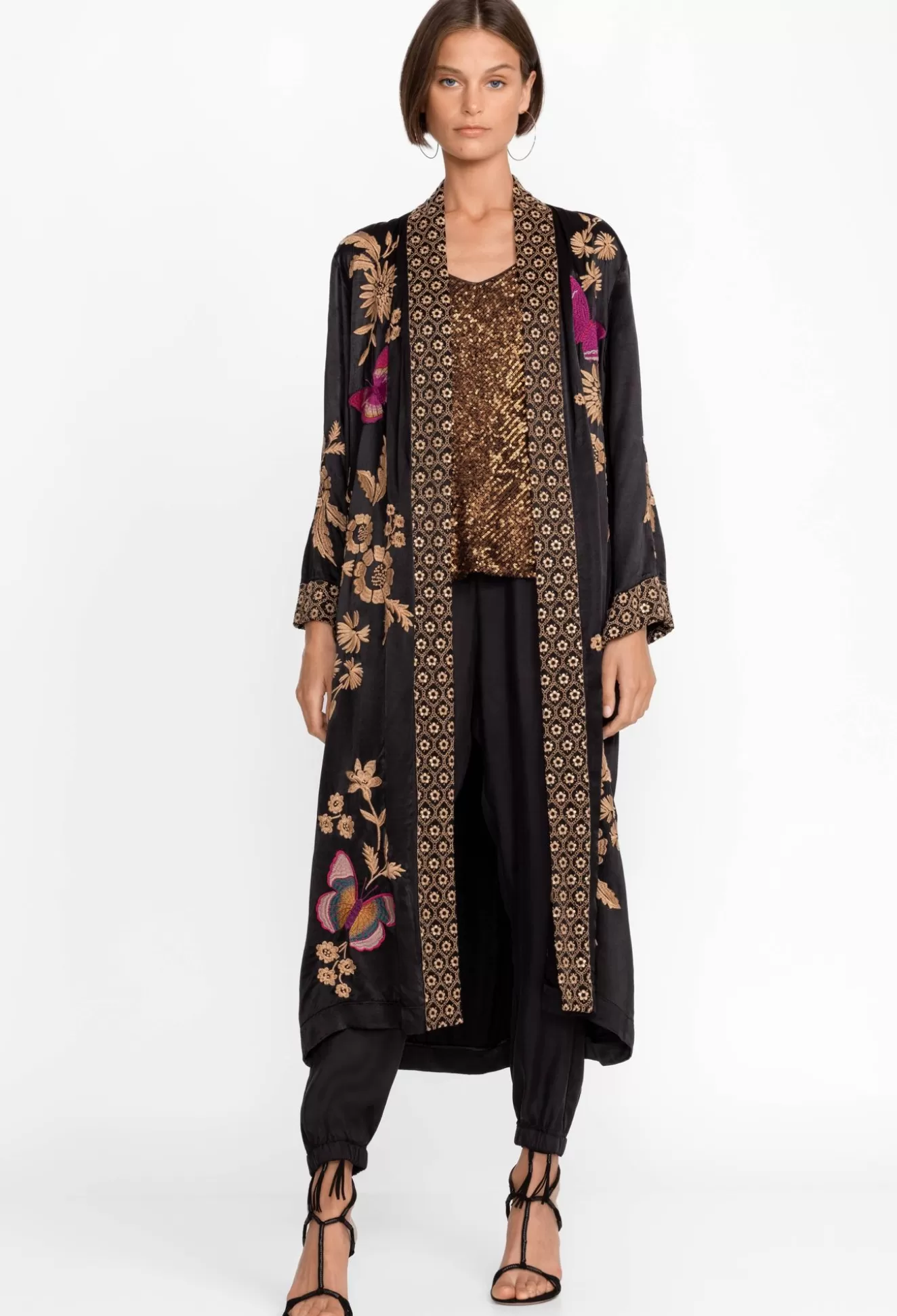 Kimonos>Johnny Was Nova Kimono Coat Black