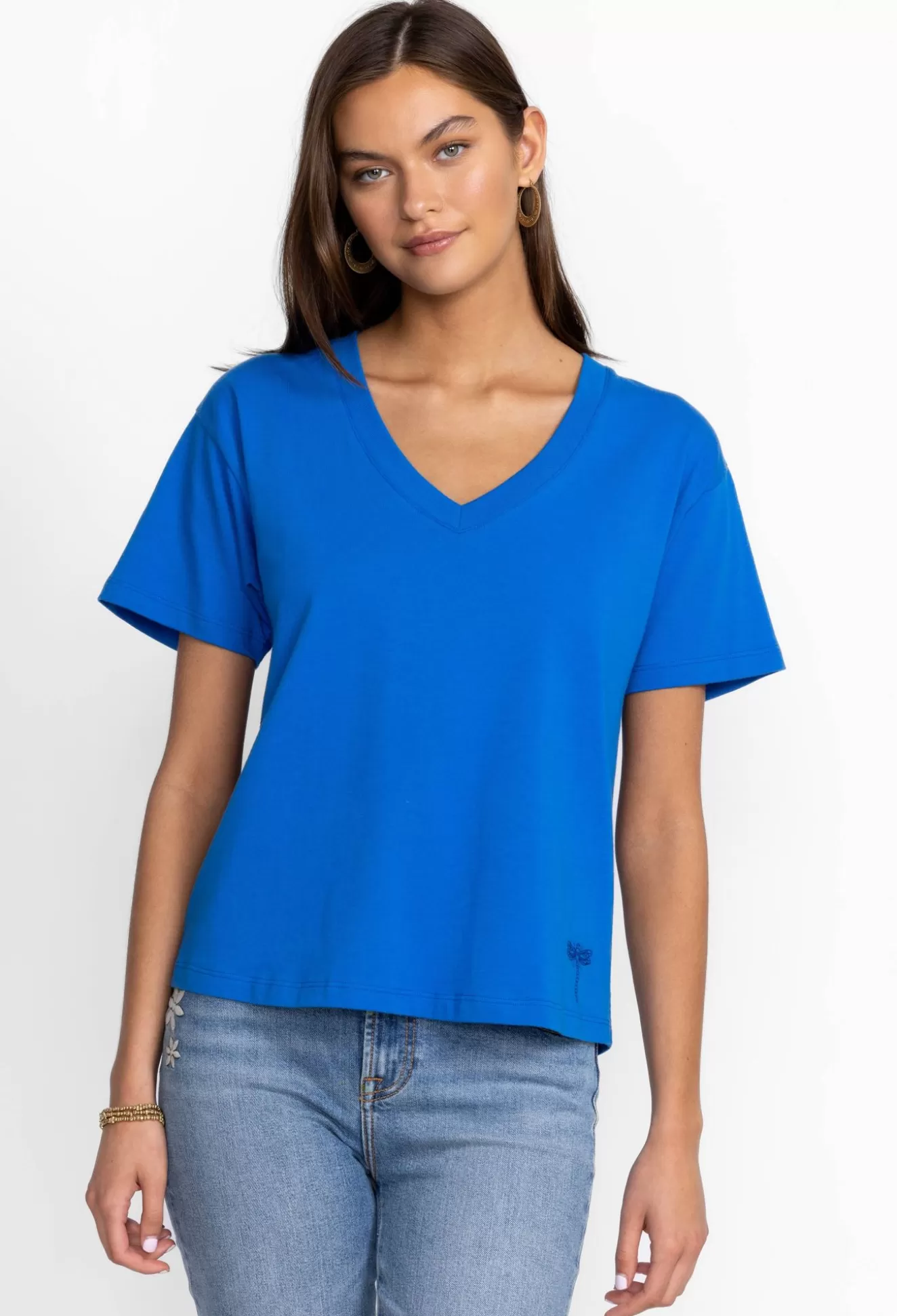 Tops>Johnny Was Organic Cotton Drop Shoulder Tee Black Beauty