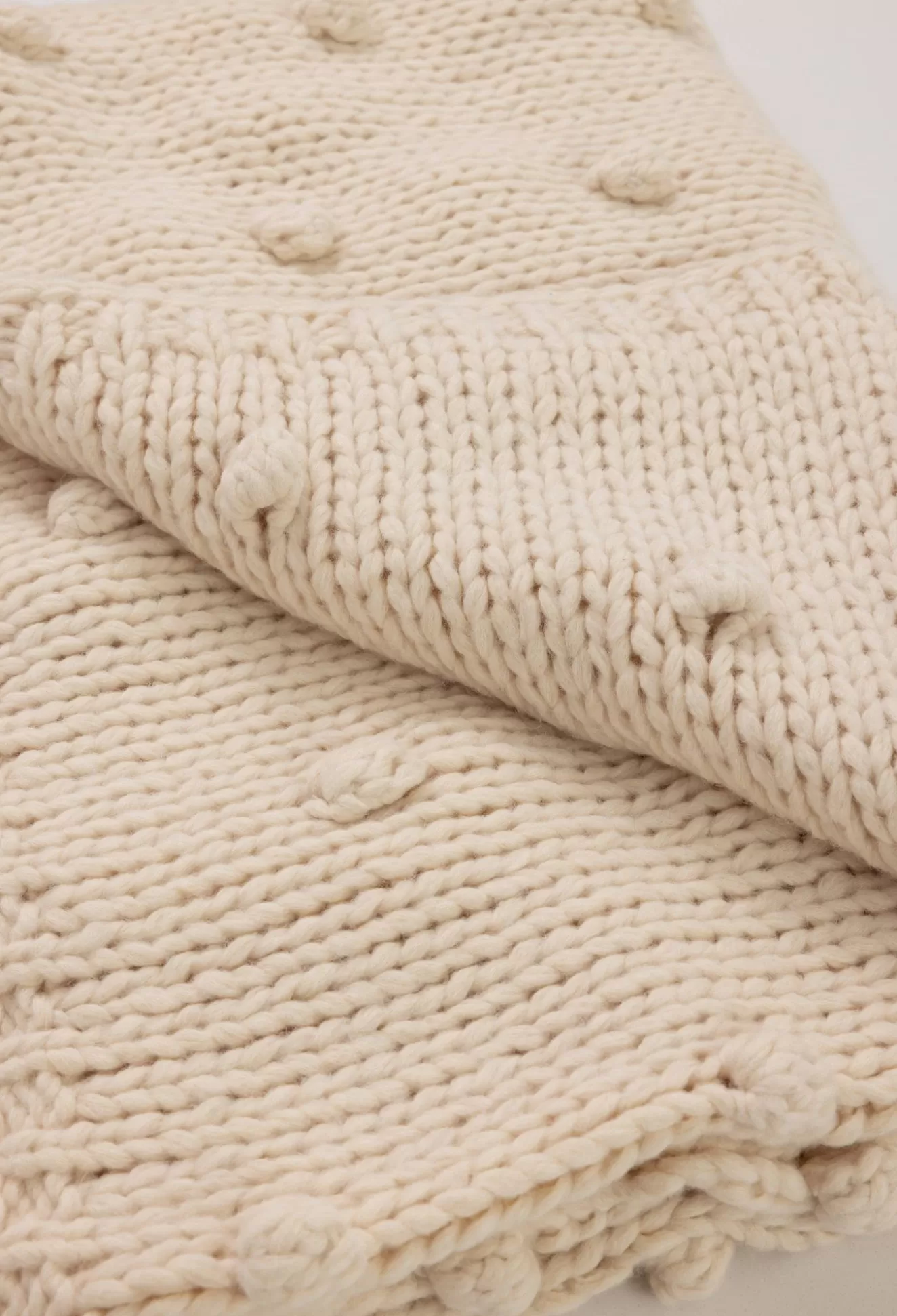Blankets>Johnny Was Pom Pom Throw Blanket Ivory