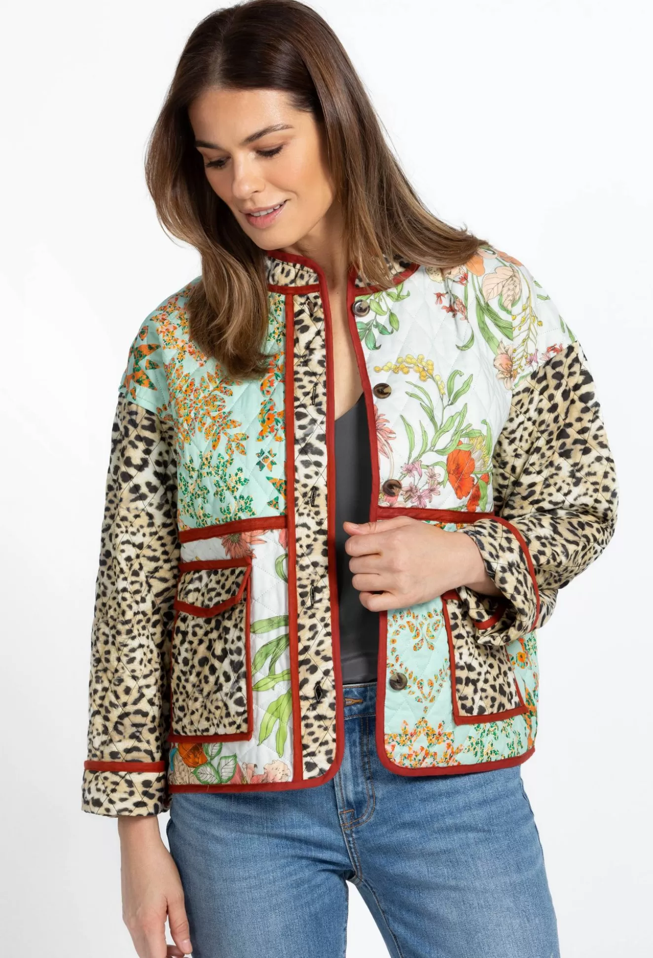 Outerwear>Johnny Was Quilted Patch Pocket Jacket Liliana