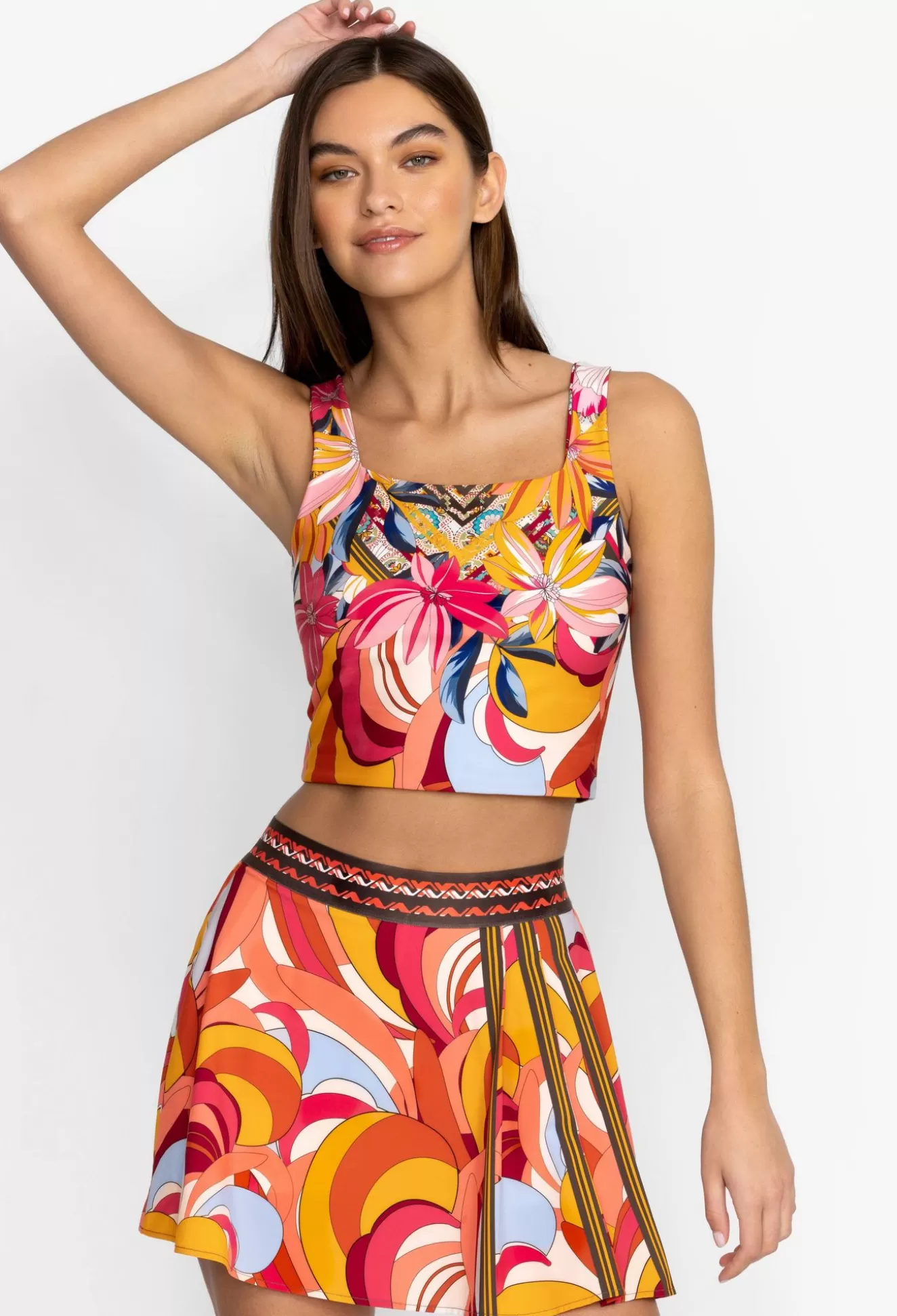 Active>Johnny Was Reversible Compression Tank Golden Rose