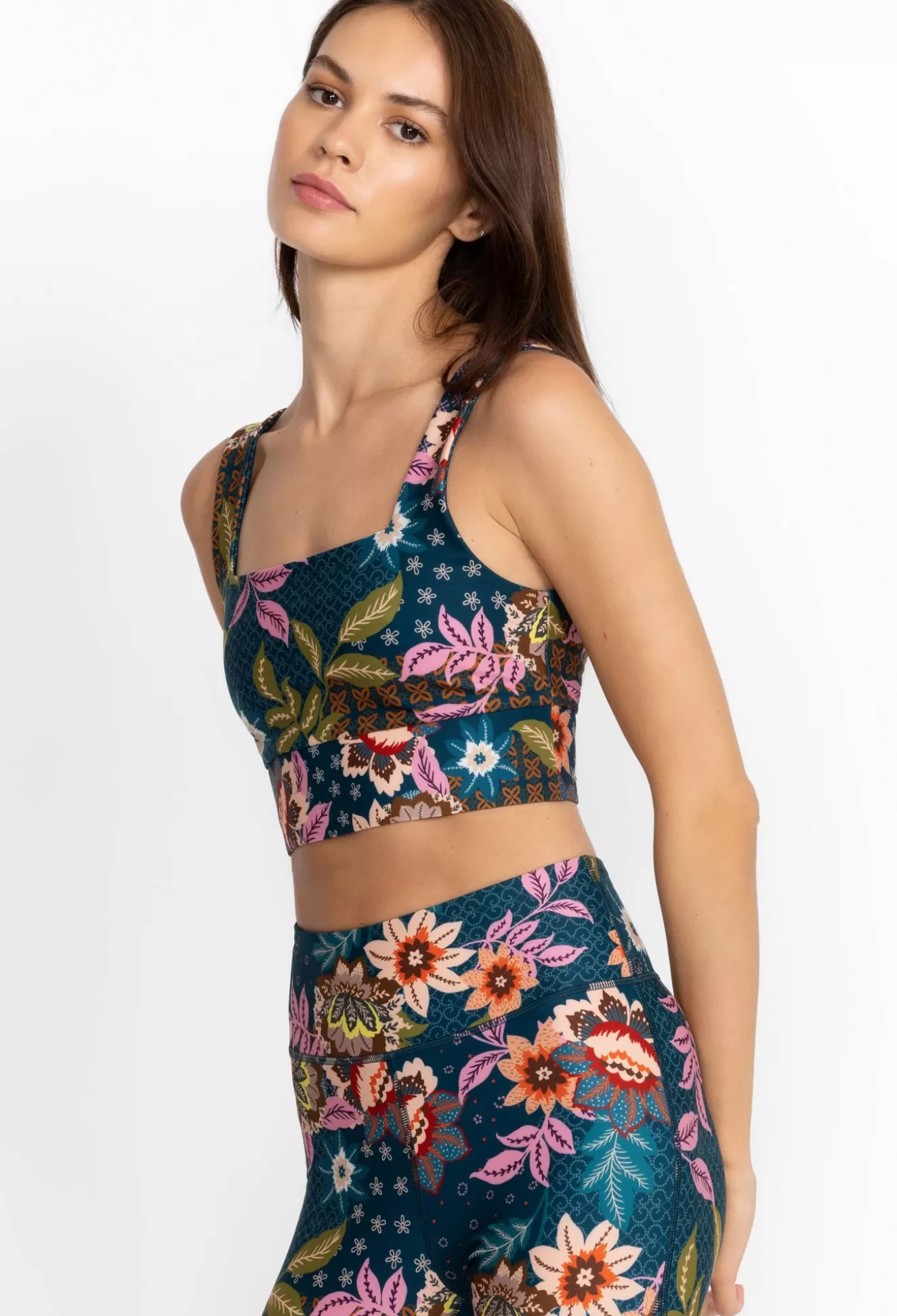 Active>Johnny Was Reversible Square Neck Sports Bra Delfino