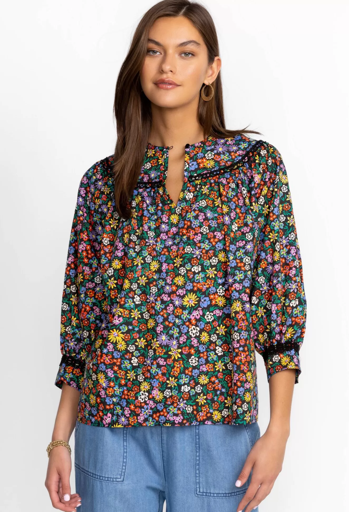 Tops>Johnny Was Risa Poplin Blouse Multi