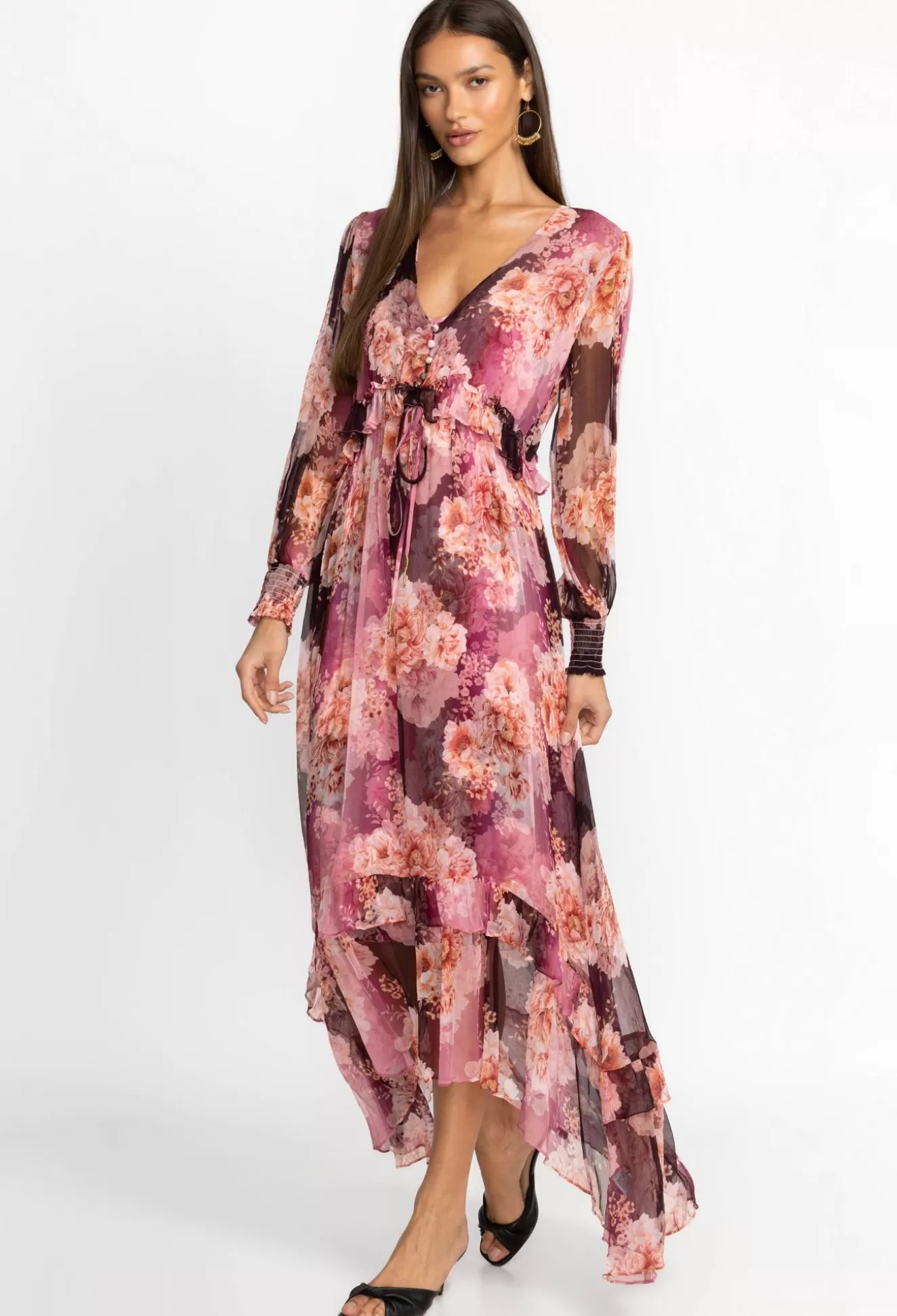 Dresses>Johnny Was Silk Maxi Dress Flora