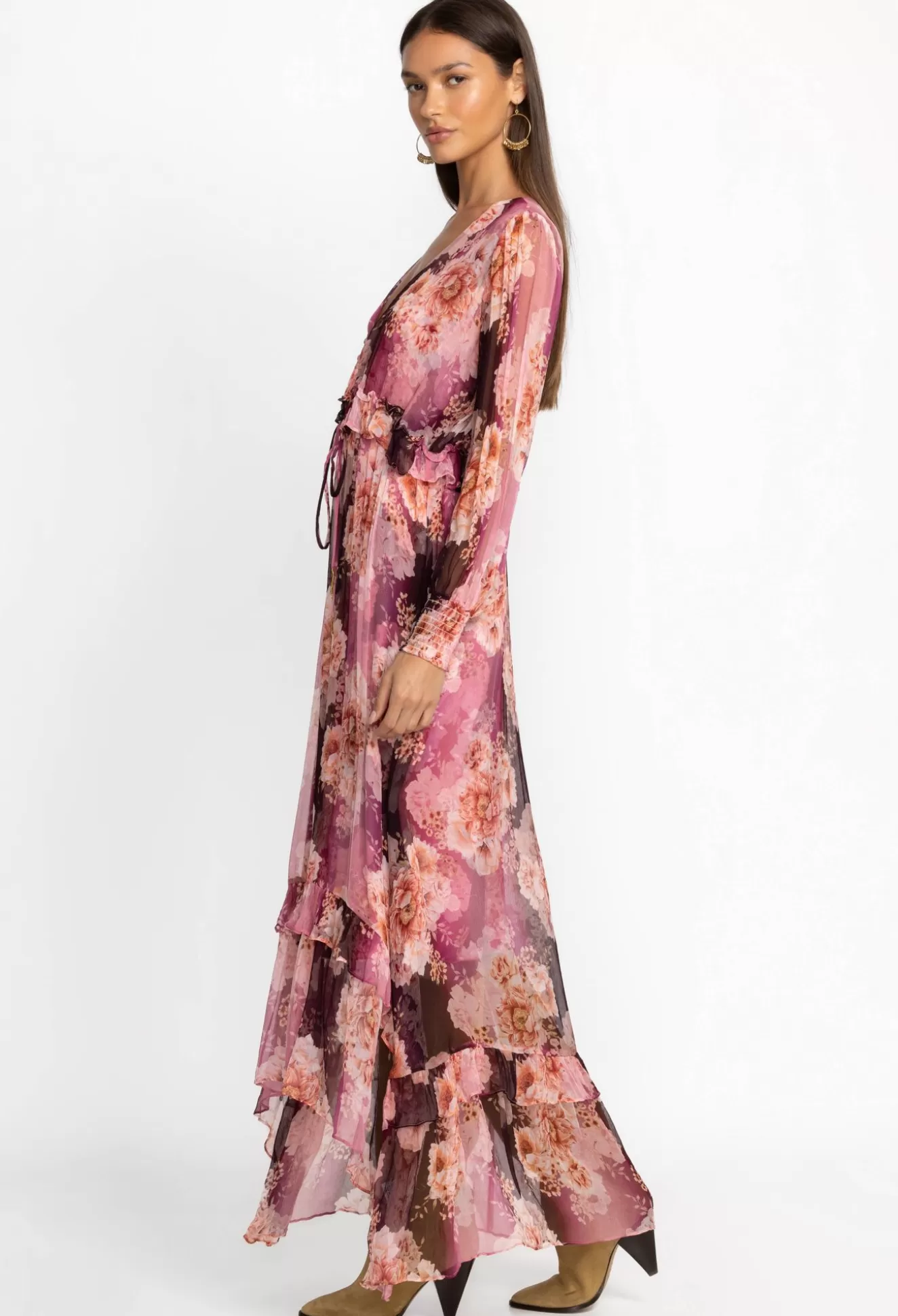 Dresses>Johnny Was Silk Maxi Dress Flora