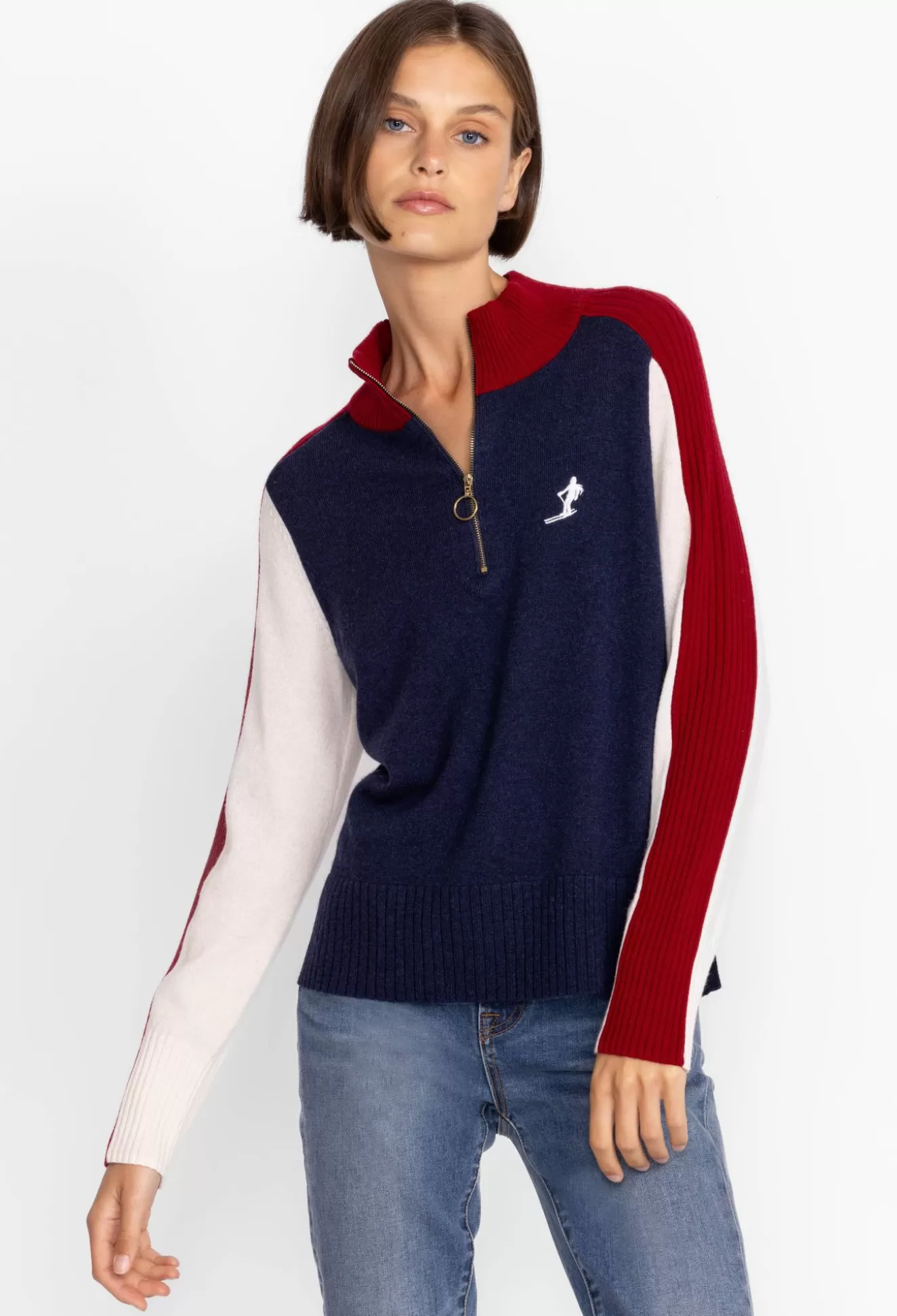 Outerwear>Johnny Was Ski Quarter Zip Pullover Navy