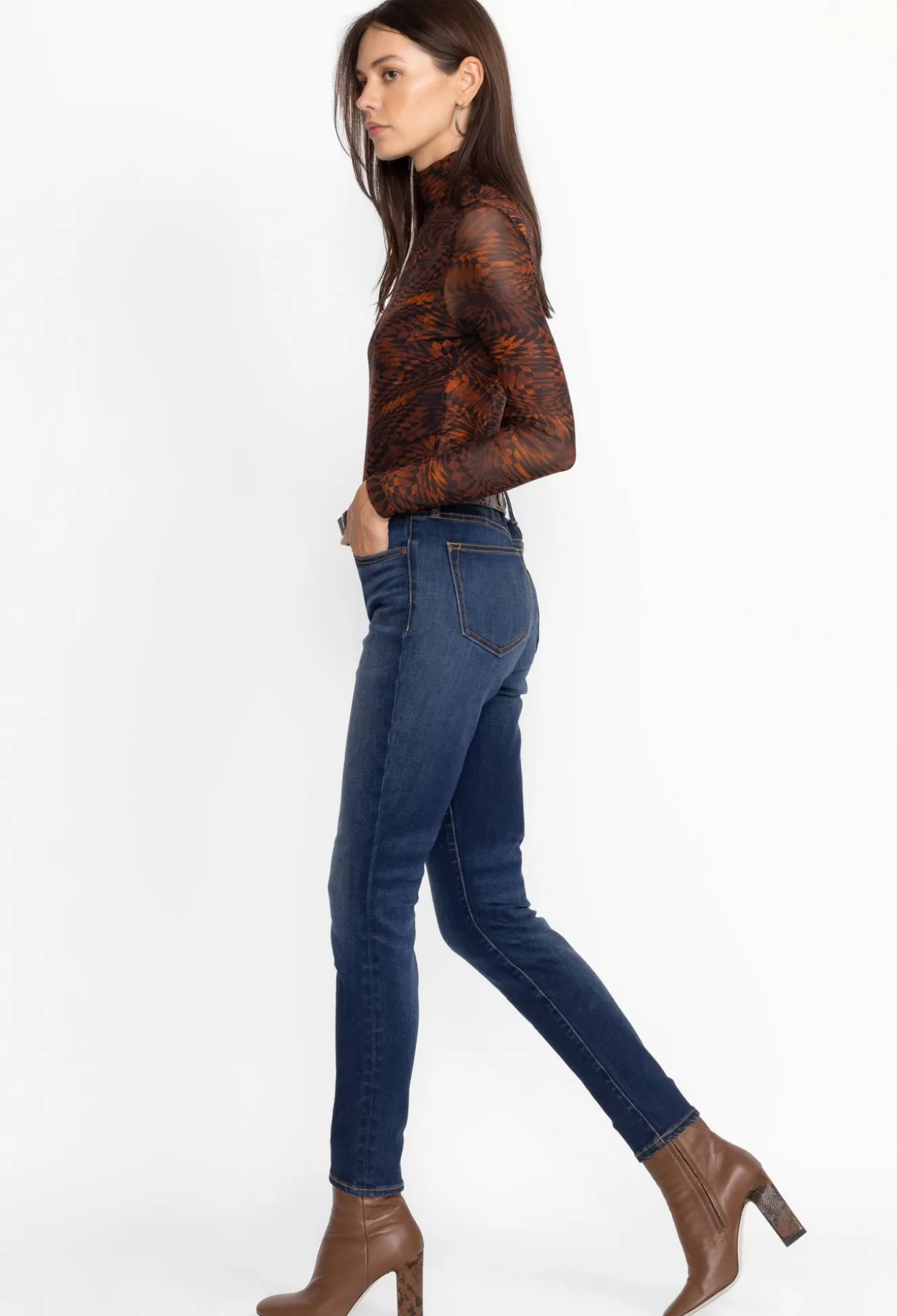 Bottoms>Johnny Was Skinny Jean Darkwash3