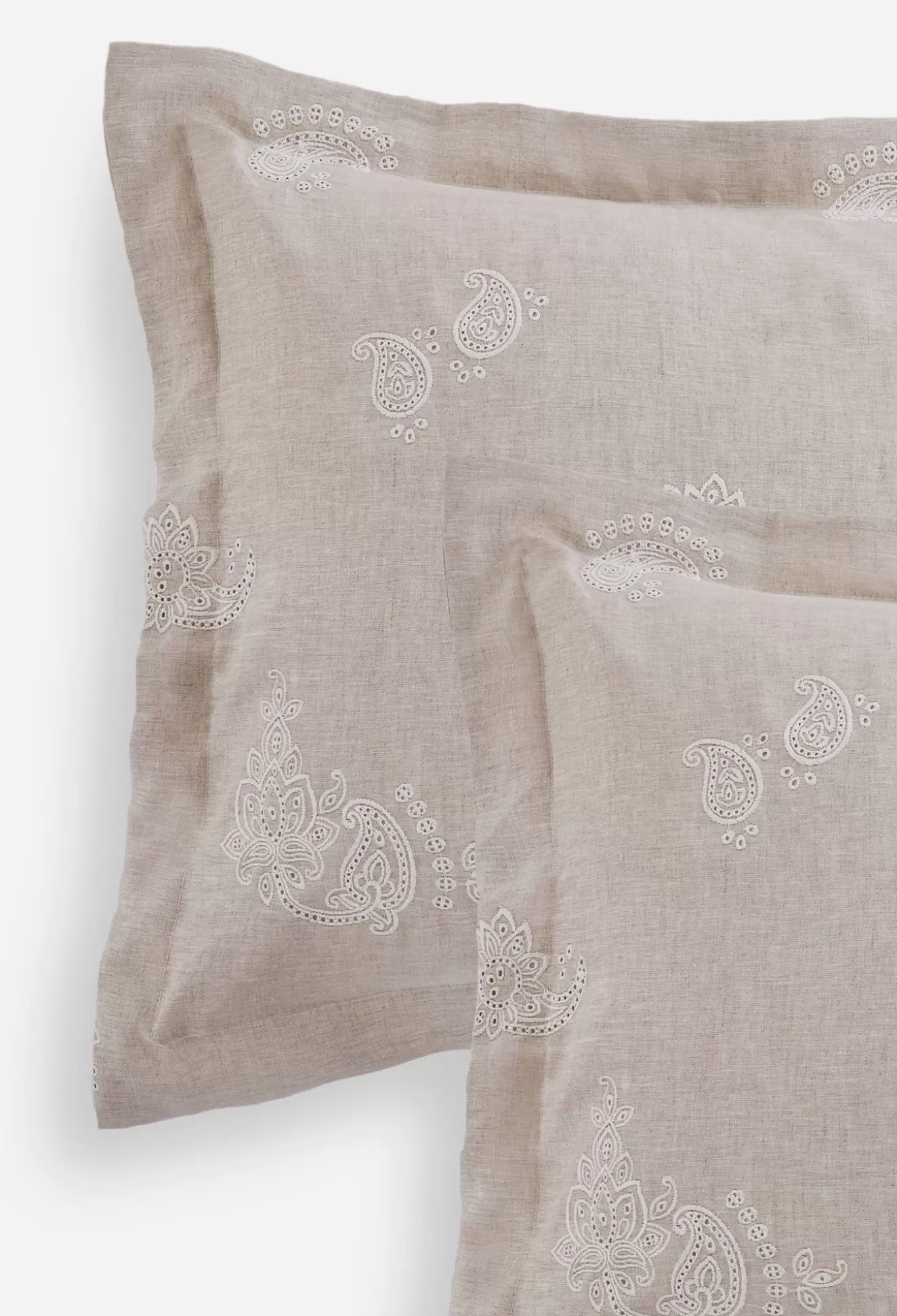Bedding>Johnny Was Skyler Eyelet Linen Standard Shams Sand