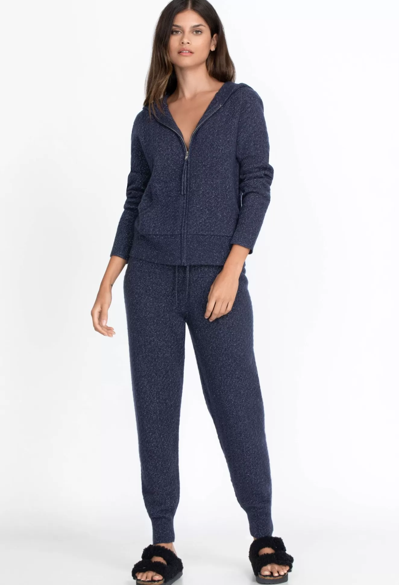 Bottoms>Johnny Was Stella Cable Knit Jogger Navy