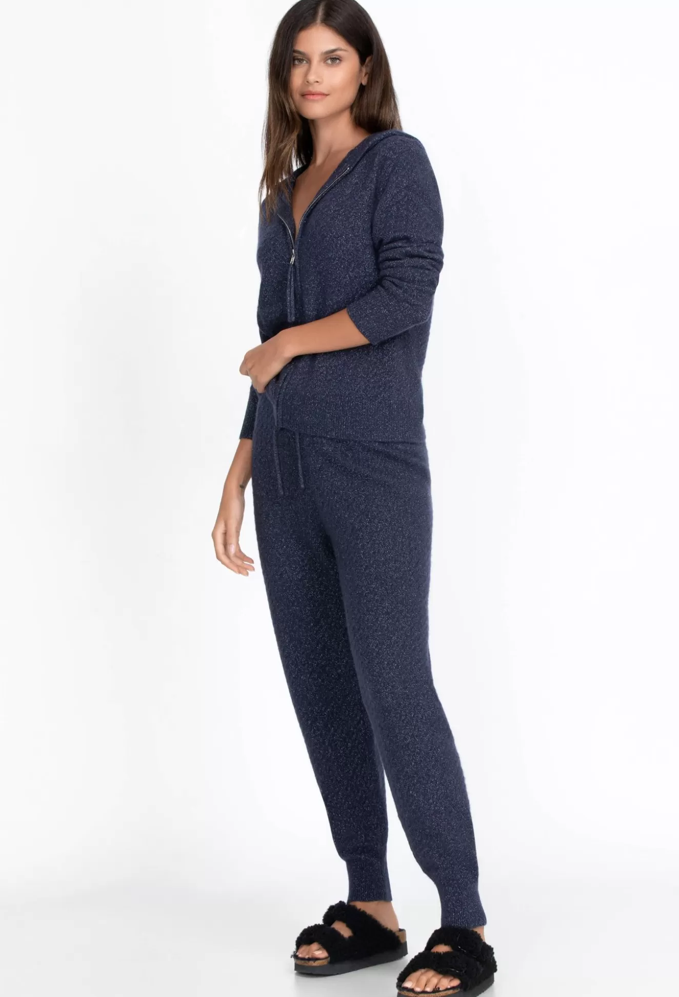 Bottoms>Johnny Was Stella Cable Knit Jogger Navy