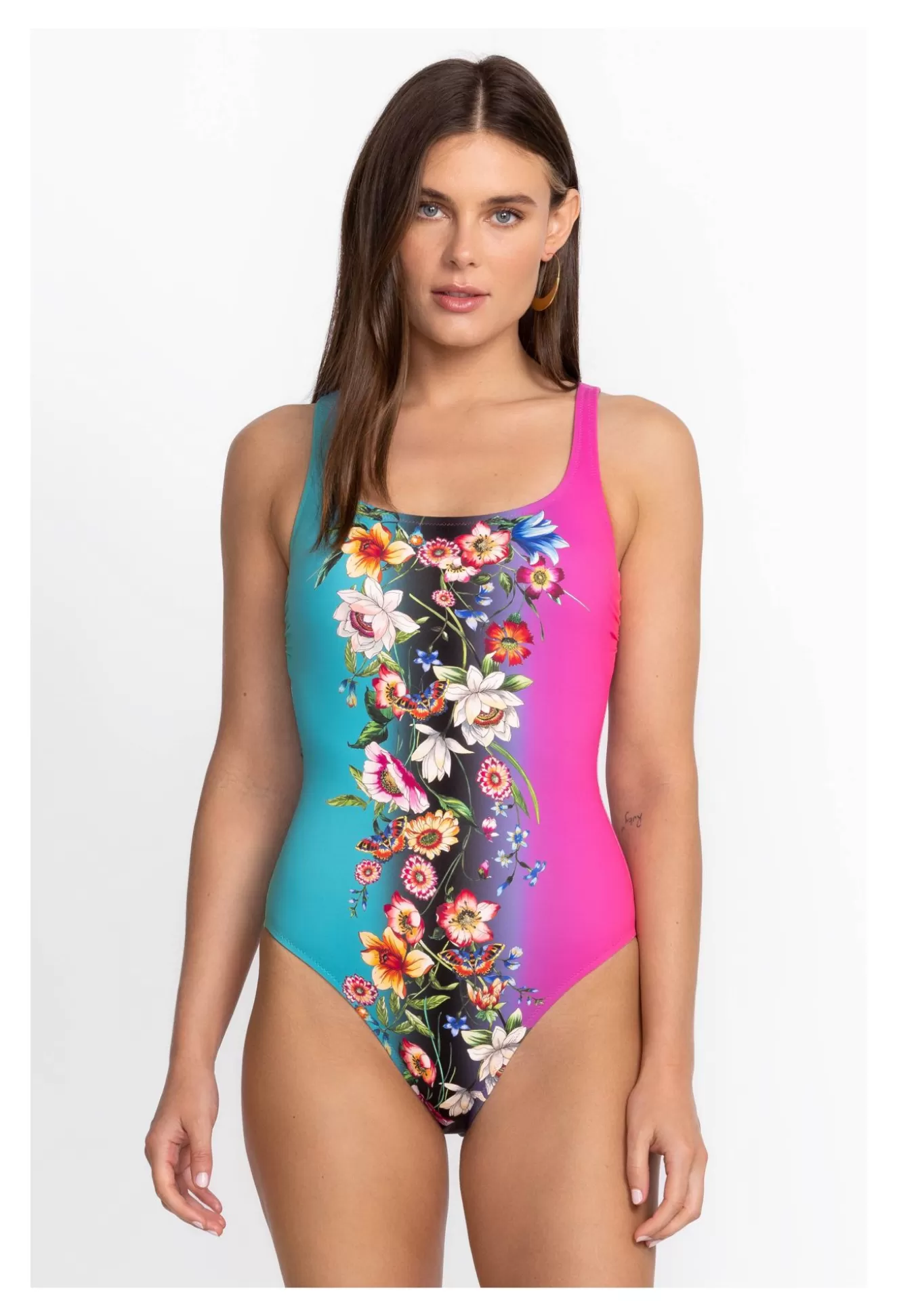 Swim & Resort>Johnny Was Tank One-Piece Ombre Garden