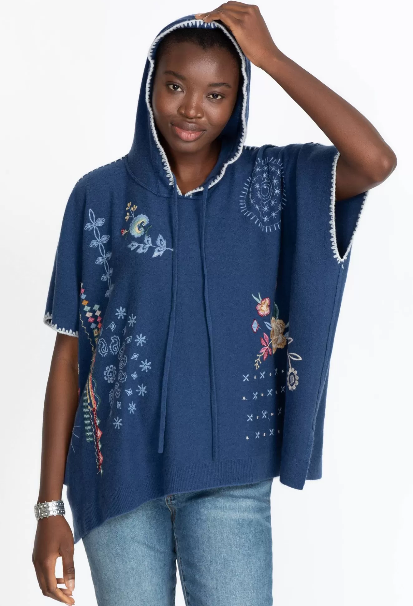 Tops>Johnny Was Taryn Poncho Azul