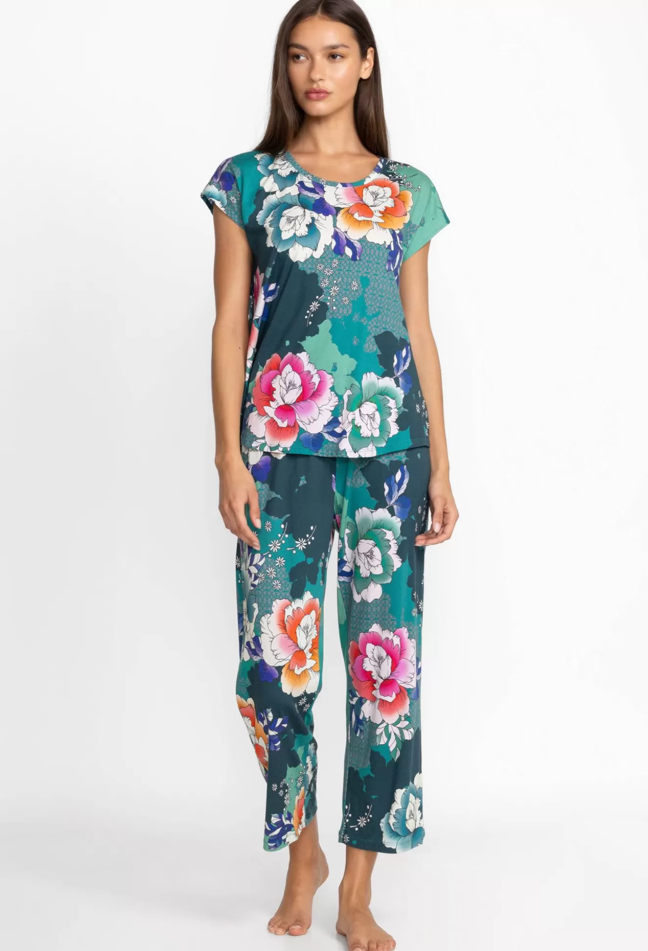 Sleepwear>Johnny Was The Bobbie Crop Set Delfino