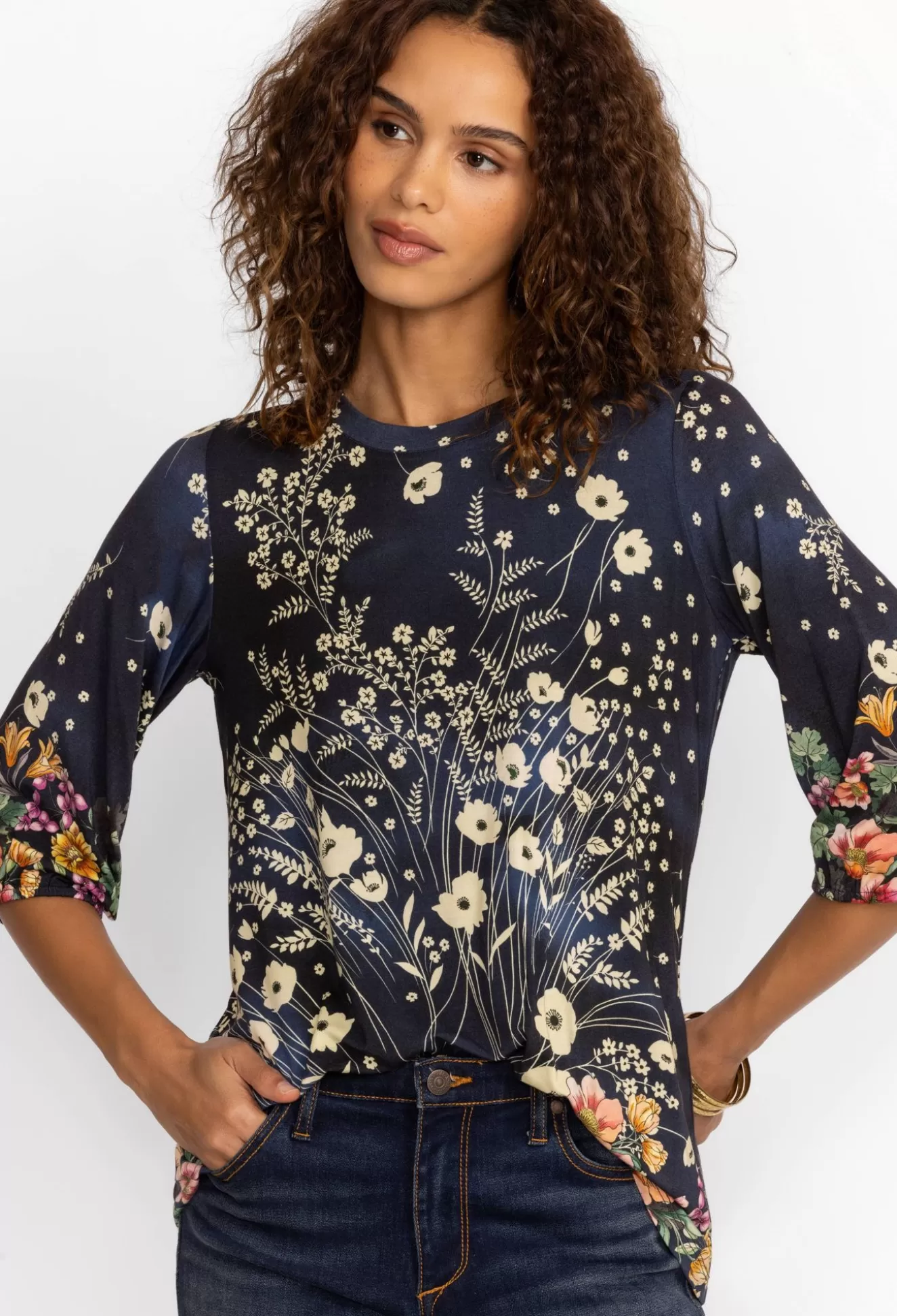 Tops>Johnny Was The Janie Favorite Puff Sleeve Top Bursting
