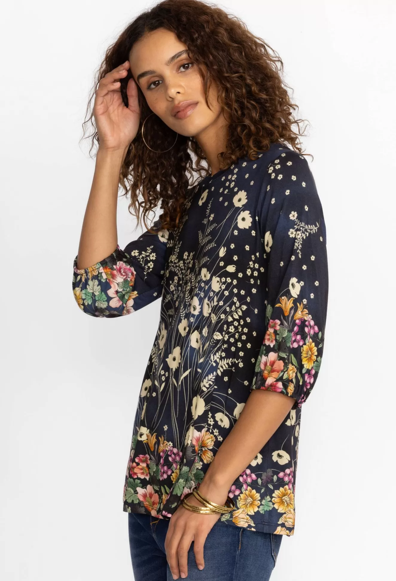 Tops>Johnny Was The Janie Favorite Puff Sleeve Top Bursting