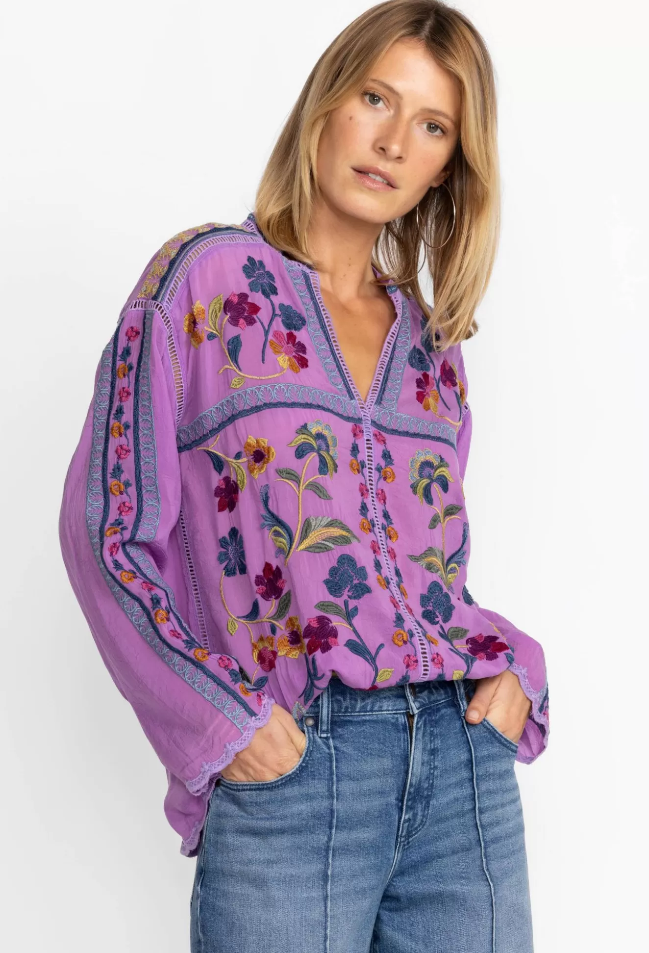 Tops>Johnny Was Vanessa Blouse Pansy