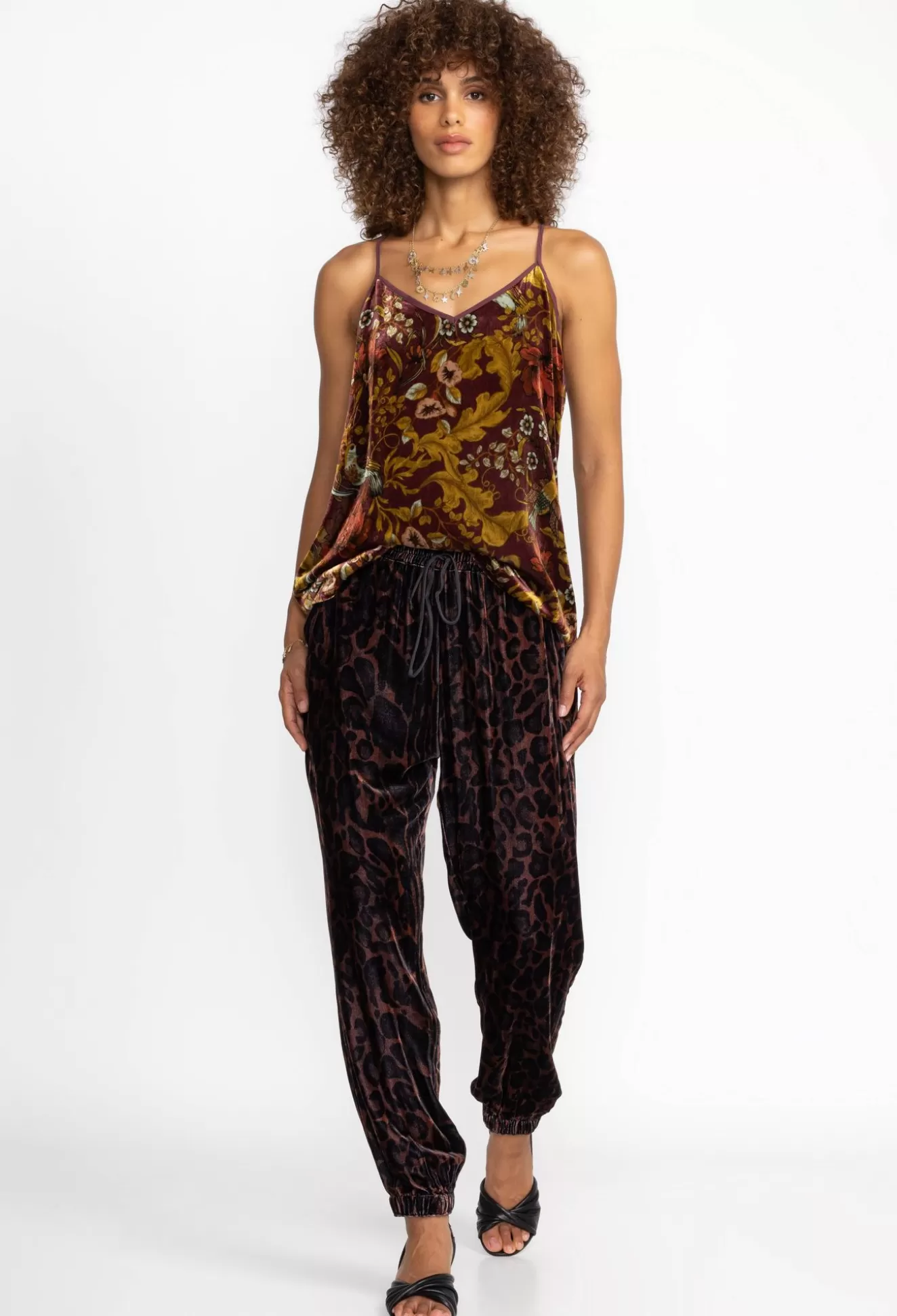 Bottoms>Johnny Was Velvet Jogger French Leopard