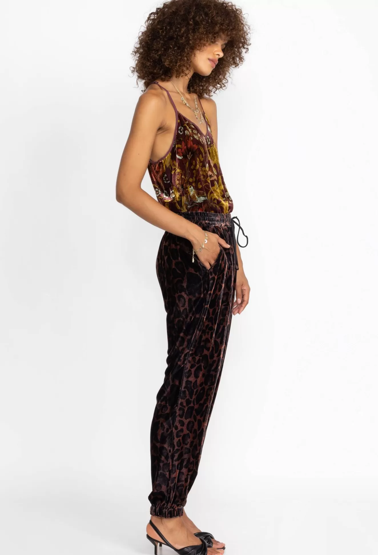 Bottoms>Johnny Was Velvet Jogger French Leopard