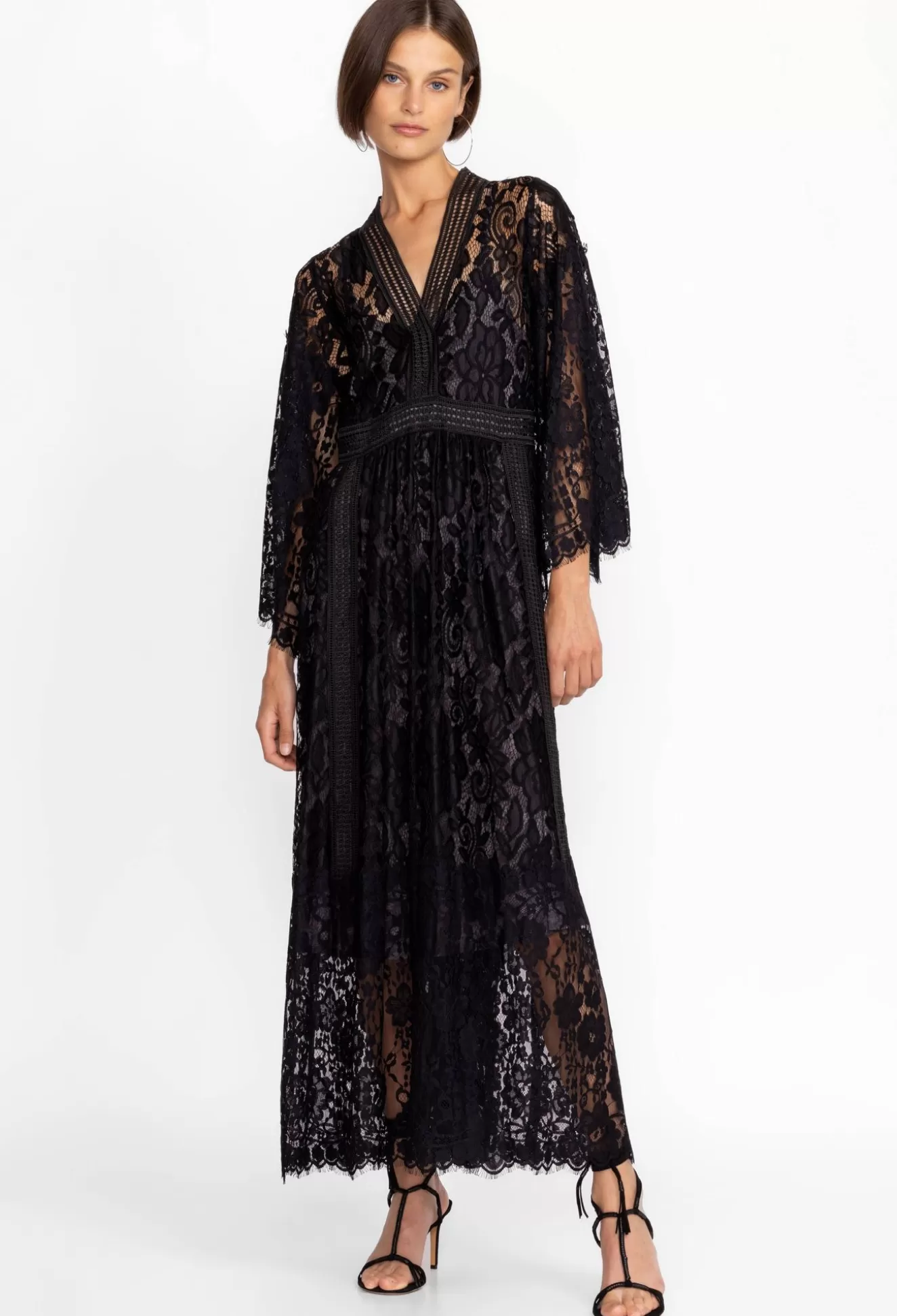 Dresses>Johnny Was Veronne Lace Dress (Slip) Black