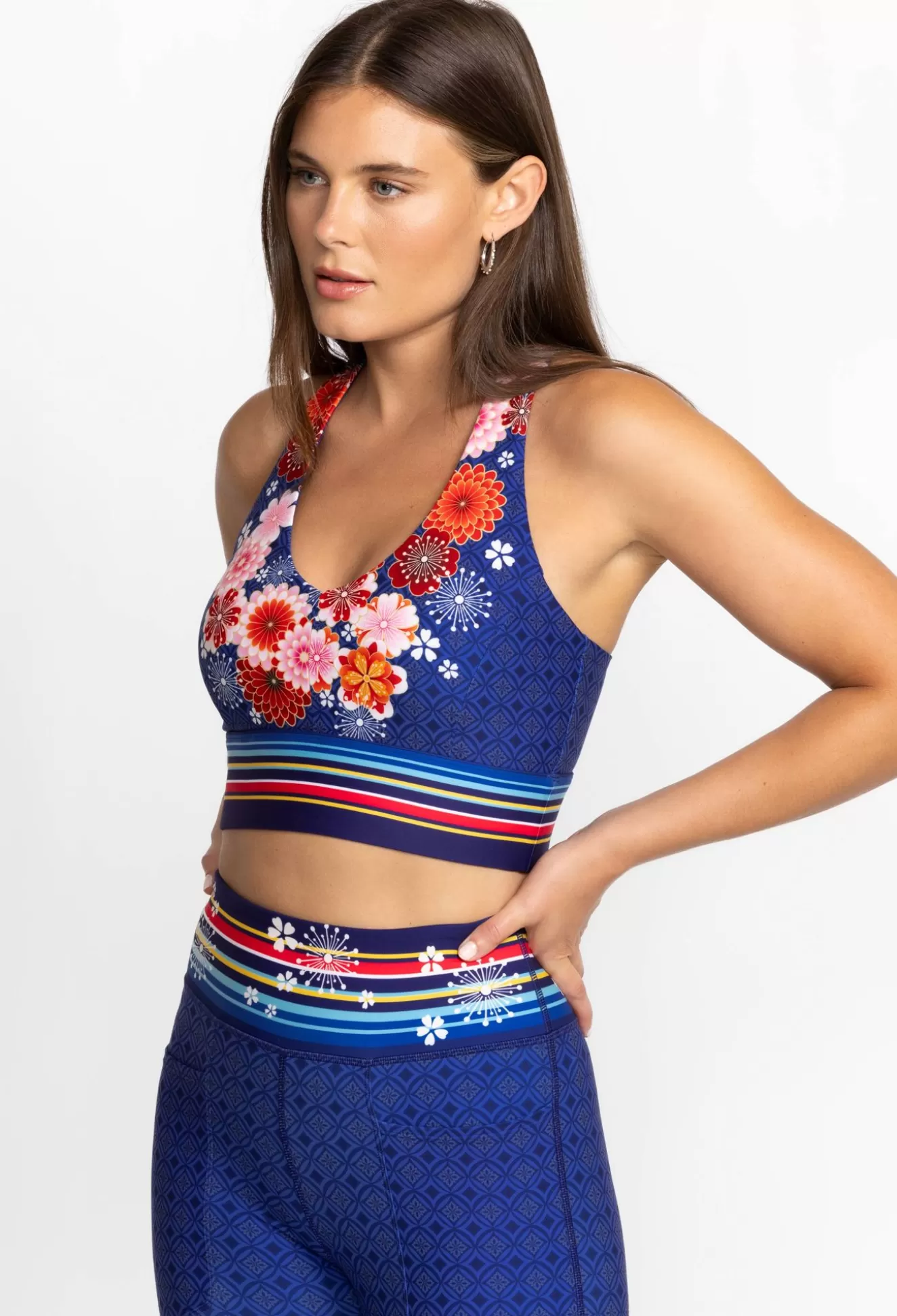 Active>Johnny Was V-Front Sports Bra Pajaro