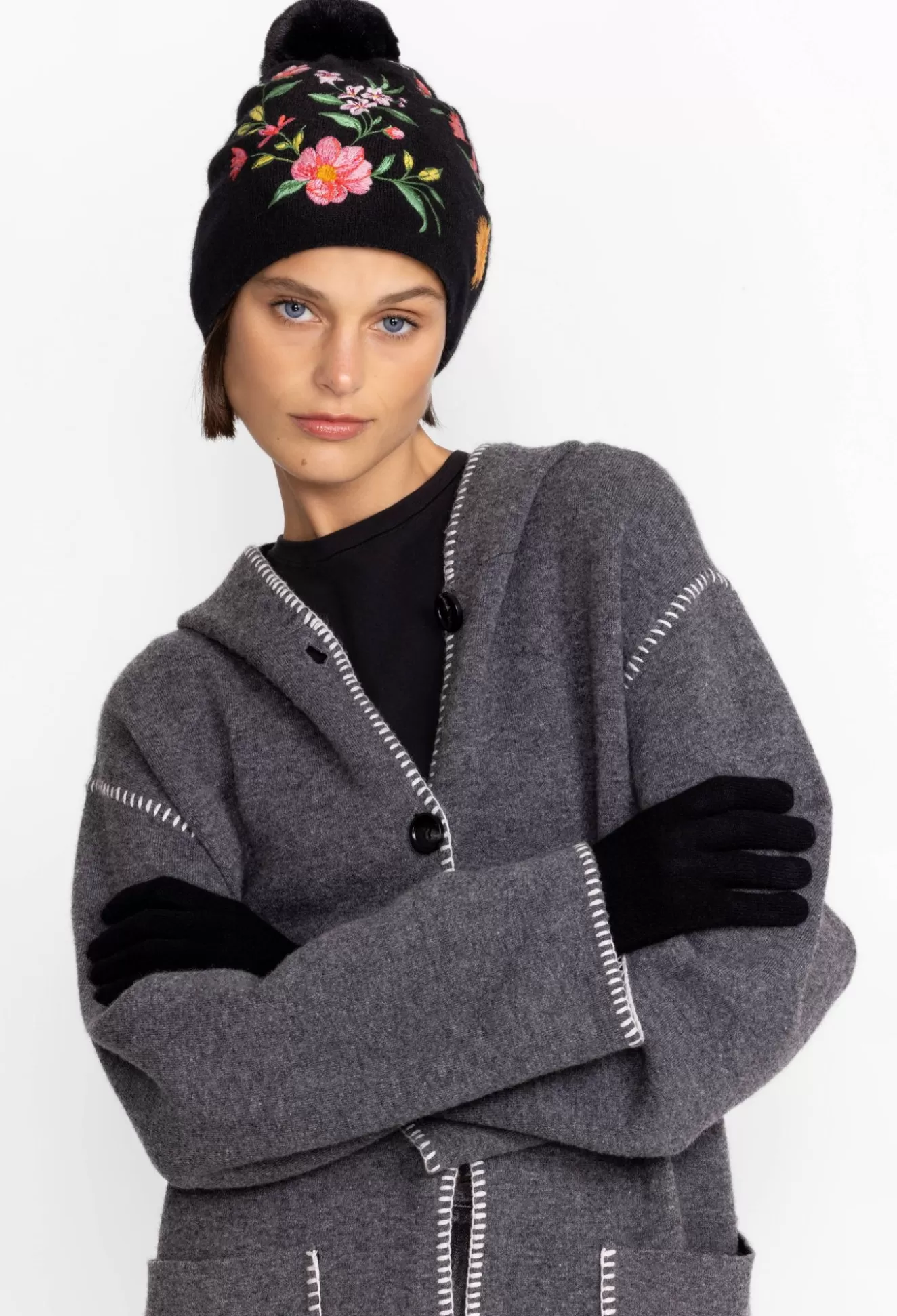 Fashion Accessories>Johnny Was Vista Beanie Black