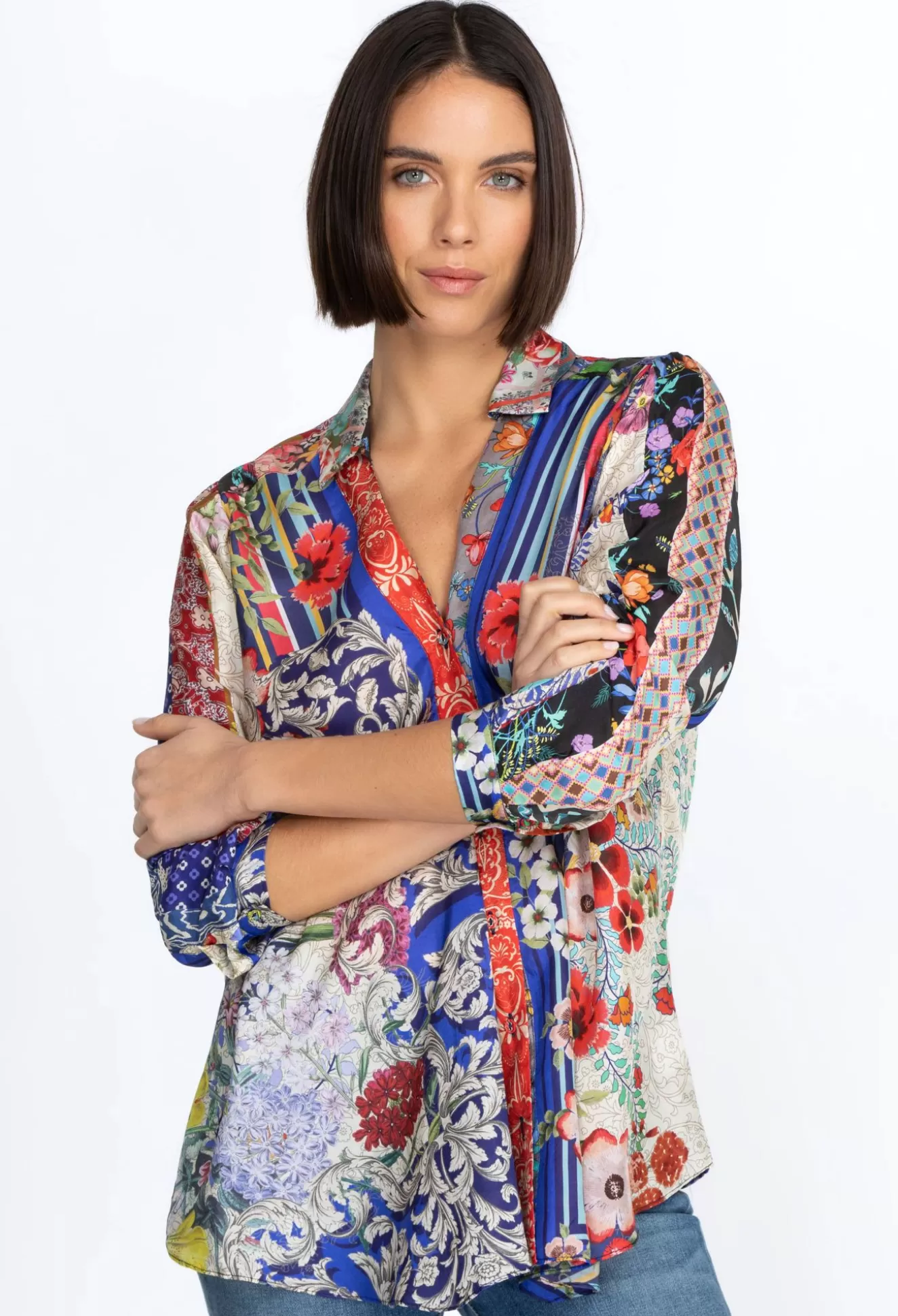 Tops>Johnny Was Wild Lillai Blouse Multi