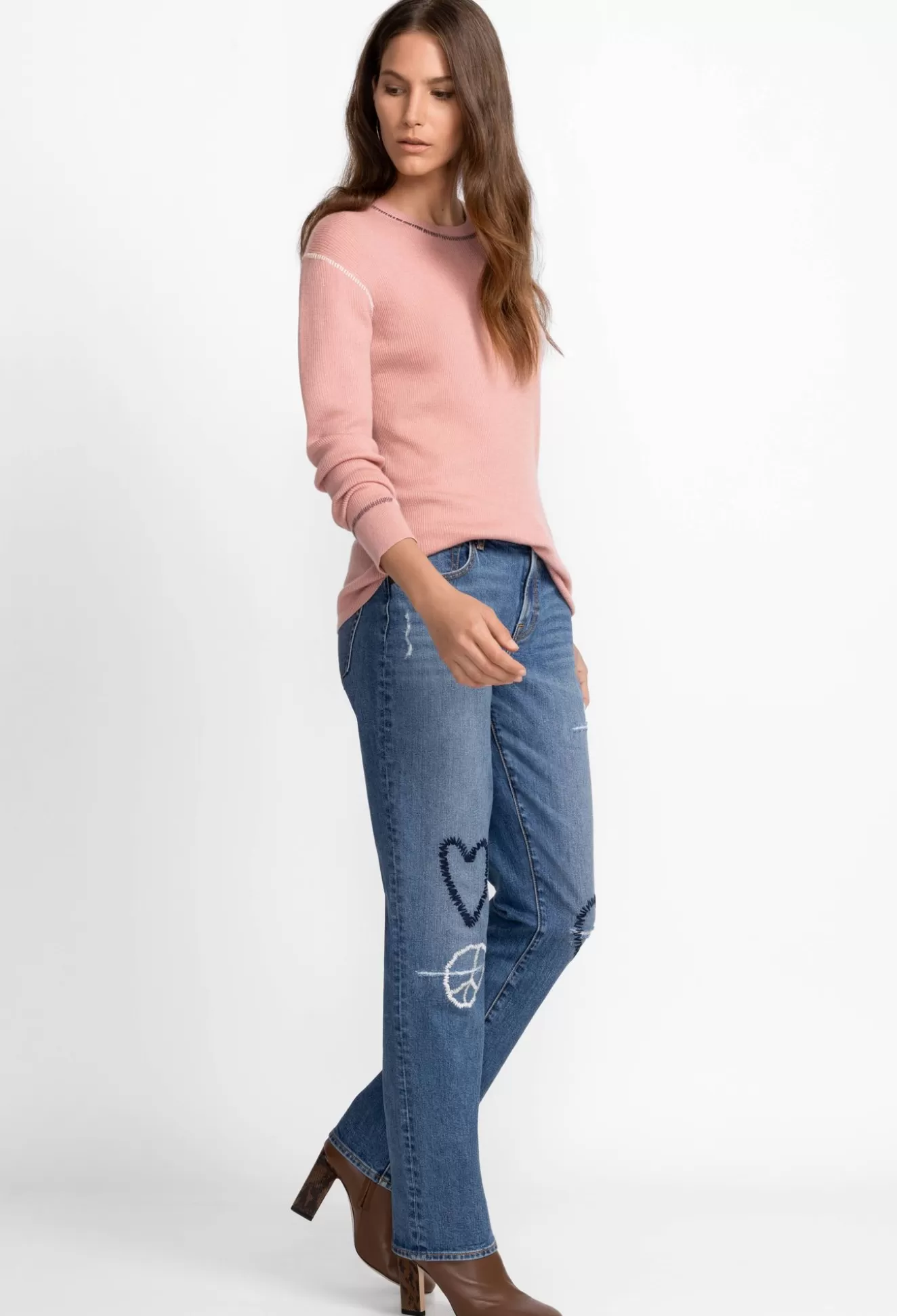 Bottoms>Johnny Was Woodstock Boyfriend Jean Destroyed Indigo