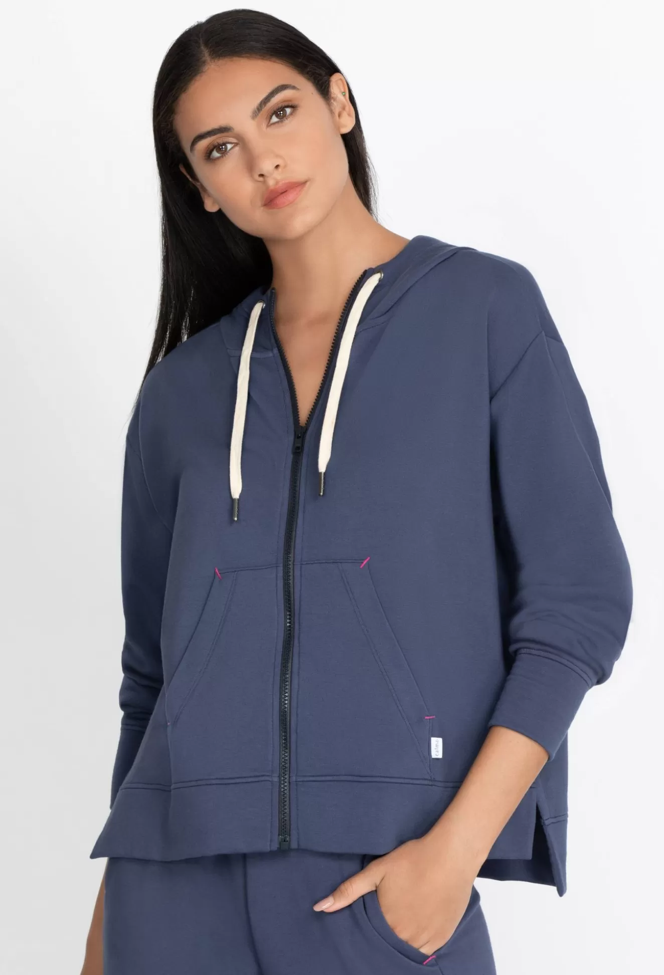 Outerwear>Johnny Was Zip Hoodie Side Slits Outer Space
