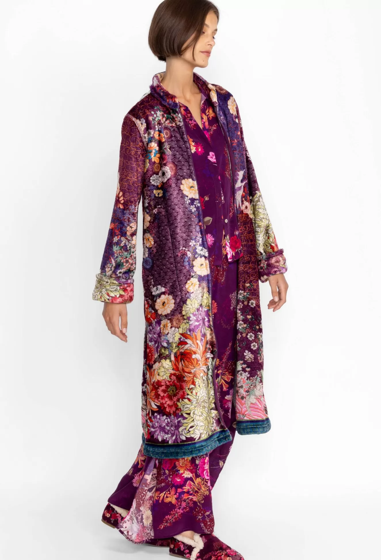 Sleepwear>Johnny Was Zip Up Robe Phoenix