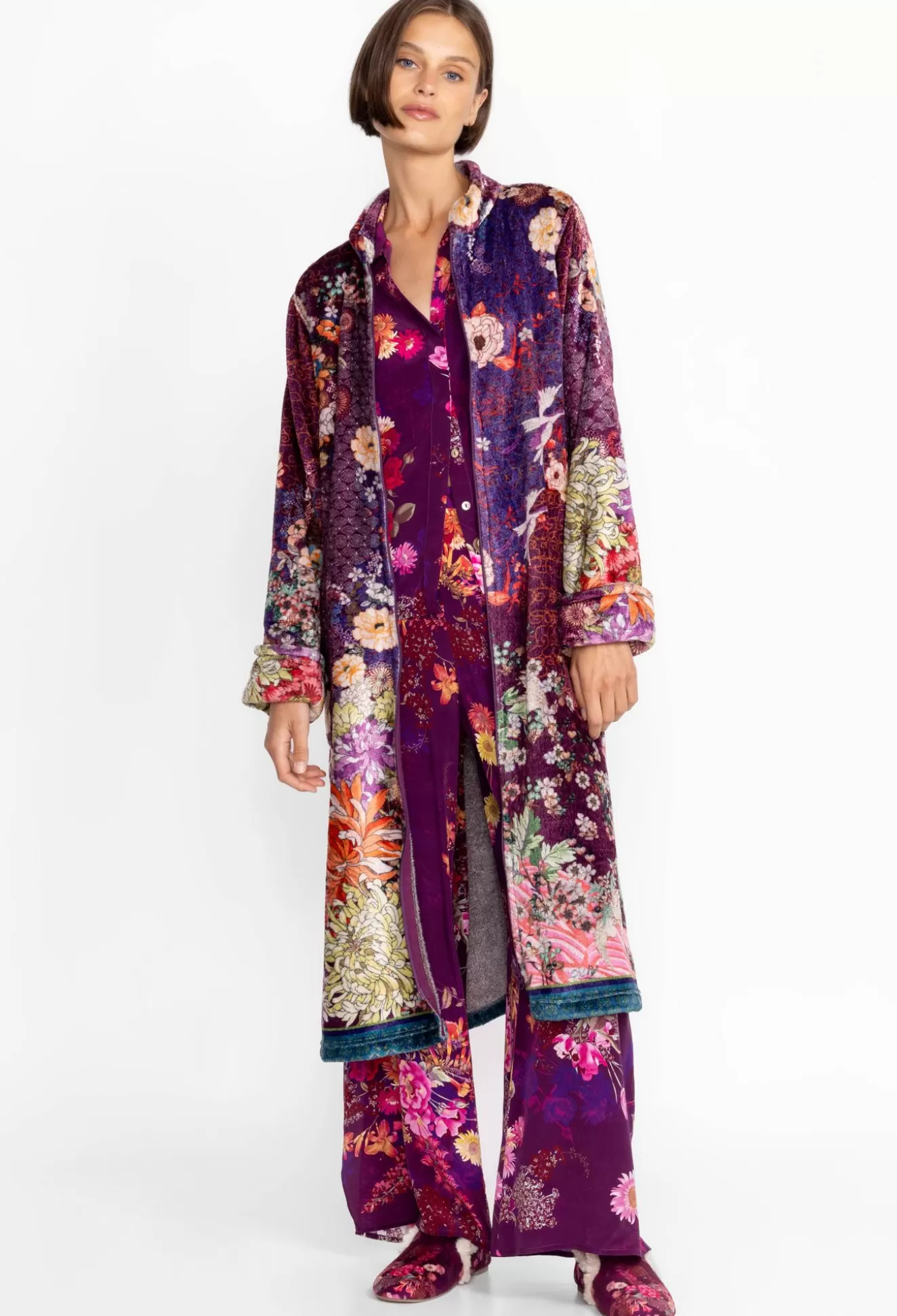 Sleepwear>Johnny Was Zip Up Robe Phoenix