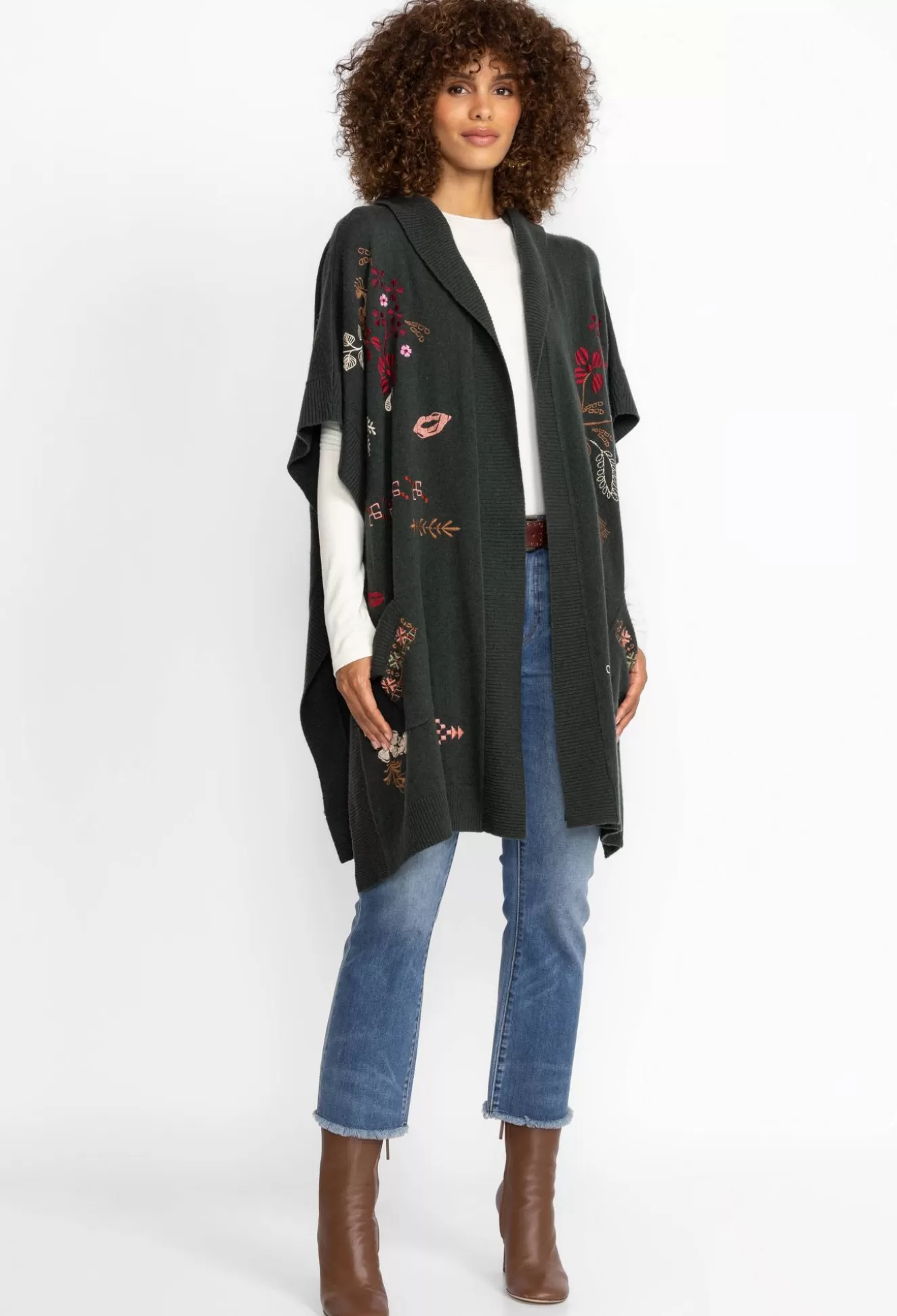 Outerwear>Johnny Was Zuzu Cape Forest Green